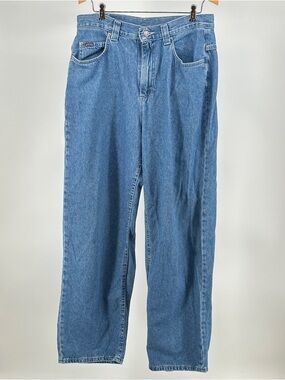 Women’s 14 Riders by Lee‎ Relaxed Straight Blue Denim Jeans Back Buckle